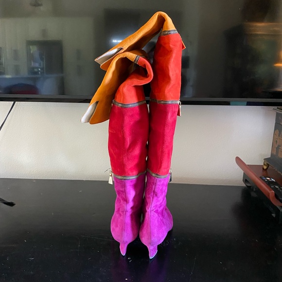 ANNE KLEIN COUTURE VINTAGE THIGH HIGH SUEDE BOOTS PREOWNED SIZE:7 - Picture 5 of 9